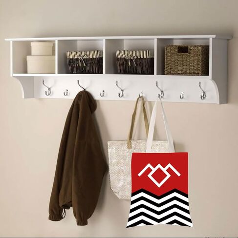 WCGXKO TV Show Inspired Red Black & White Welcome To T Peaks Tote Bag (T Peaks tote) in Saudi Arabia