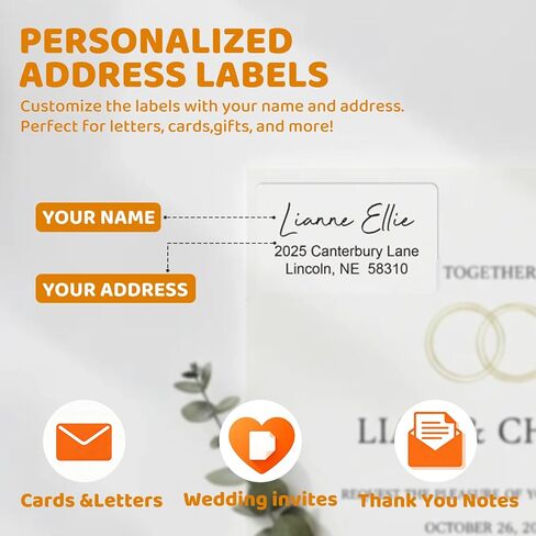 تسميات عنوان مخصصة شفافة مقاومة للماء - ملصقات عنوان إرجاع واضحة مخصصة للدعوات والبطاقات والبريد الإلكتروني in Saudi Arabia