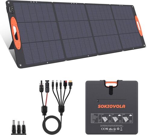 N-Type 16BB 200W Portable Solar Panel for EF/Jackery/Bluetti/Anker Power Station 20V Foldable Solar Panel 25% High Efficiency IP68 Waterproof for Outdoor Trip RV Camping Blackout Off Grid in Kuwait
