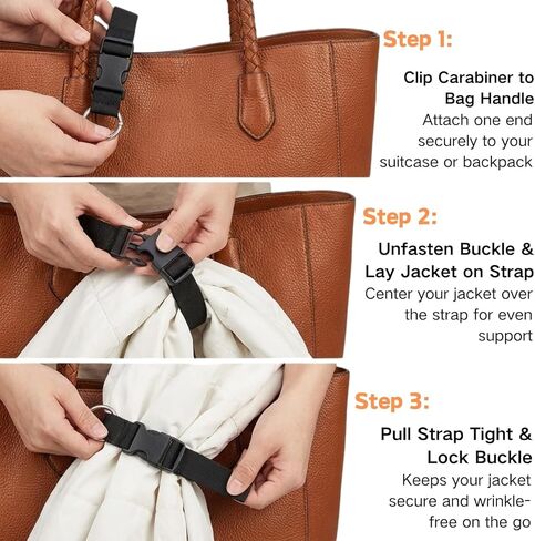 Luggage Connector Straps, 3 Pack Adjustable Suitcase Connector with Buckle, Hands-Free Add-a-Bag Strap for Carry-on Luggage and Backpacks, Black in Kuwait