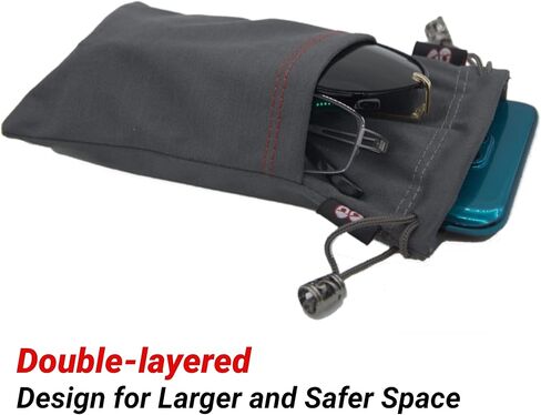 عبوتان من الحقيبة المزدوجة المصنوعة من الألياف الدقيقة من جلد الغزال، وحقيبة النظارات/النظارات الشمسية الناعمة مع حزام قابل للتعديل قابل للإزالة in Kuwait