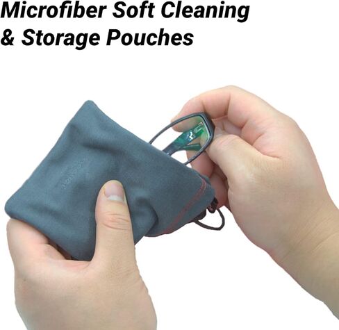 عبوتان من الحقيبة المزدوجة المصنوعة من الألياف الدقيقة من جلد الغزال، وحقيبة النظارات/النظارات الشمسية الناعمة مع حزام قابل للتعديل قابل للإزالة in Kuwait