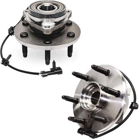 Detroit Axle - 4WD Front 4pc Wheel Bearing Hubs Kit for Silverado Sierra Yukon XL 1500 Express Savana 2500 Chevy GMC Cadillac Escalade, Wheel Bearing & Hubs Bolt Mounting Set Replacement in Saudi Arabia