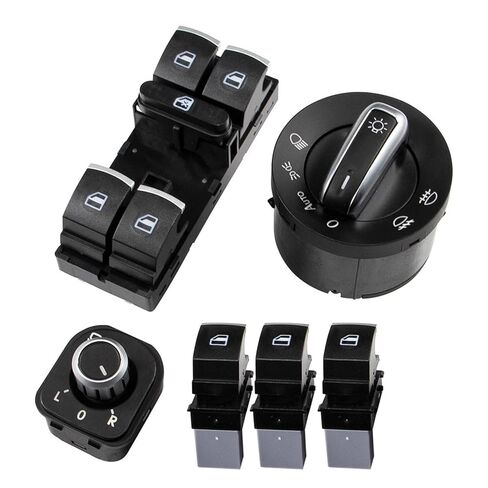 5ND959857 6 قطعة/المجموعة كروم السيارات نافذة التبديل العلوي مفاتيح التحكم في رفع الطاقة متوافق مع VW Golf GTI 5 جيتا in Kuwait