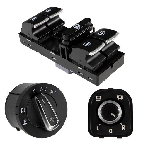 5ND959857 6 قطعة/المجموعة كروم السيارات نافذة التبديل العلوي مفاتيح التحكم في رفع الطاقة متوافق مع VW Golf GTI 5 جيتا in Kuwait