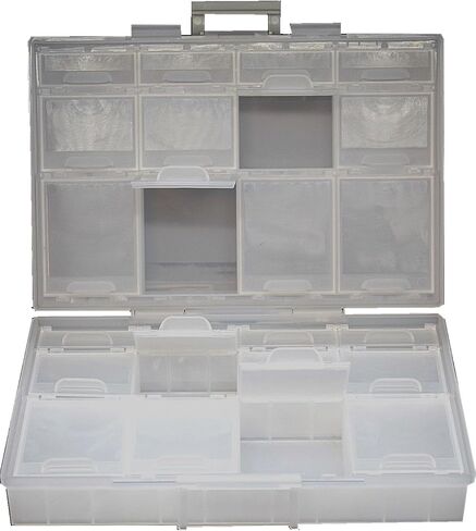 AideTek half transparent BOX-ALL-24 small parts beads stationery jewelry box organizer for sorted parts 3 sizes 24 compartments with lid in Kuwait