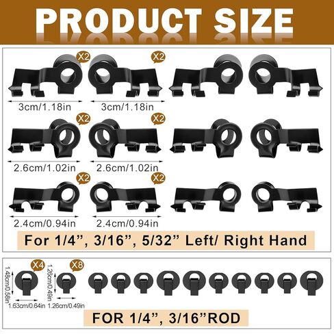 24 PCS Linkage Clip Assortment - Universal Fit Left Right Carburetor Throttle Linkage Rod Retainer Replacement Clips for Car, Truck, Tractor, Lawn Equipment in Saudi Arabia