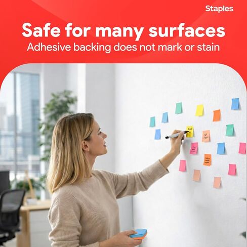 Staples Sticky Notes - 1 3/8" x 1 7/8" Small Post-it Pads, 100 Sheets, 24 Pads/Pack for Organizing and Reminders in Kuwait