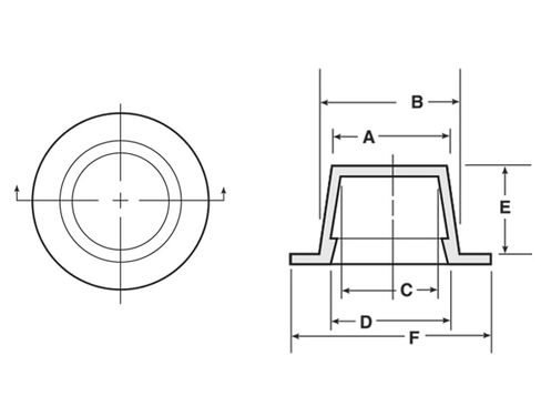 Caplugs Plastic Tapered Cap and Plug with Wide Flange W-19, PE-LD, Cap OD 1.673" Plug ID 1.900", Red (Pack of 40) in Kuwait