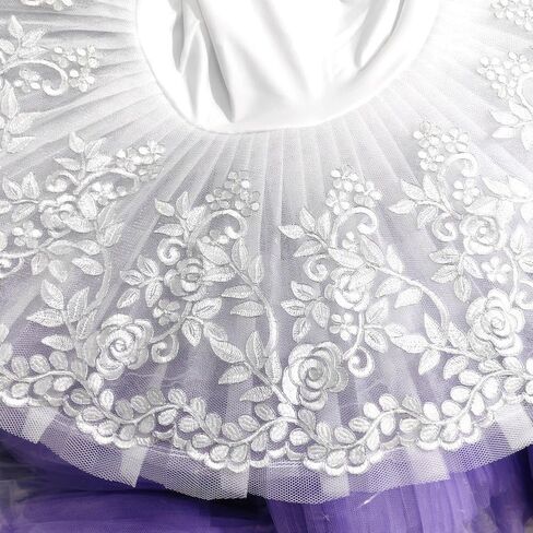 تنورة باليه نسائية من Sanfly، فستان باليه احترافي للبالغين، أزياء رقص بحيرة البجع، ملابس بالترتر الأبيض in Kuwait