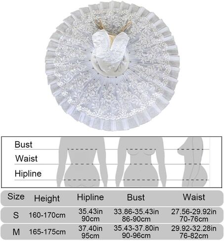 تنورة باليه نسائية من Sanfly، فستان باليه احترافي للبالغين، أزياء رقص بحيرة البجع، ملابس بالترتر الأبيض in Kuwait
