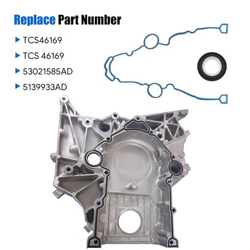 TCS46169 Engine Timing Cover Gasket Crankshaft Oil Seal Fit for Ram 1500 2500 3500 for Jeep Commander Grand Cherokee for Dodge Challenger Charger Durango Magnum for Chrysler 300 Aspen 5.7 6.1 6.2 6.4L in Saudi Arabia