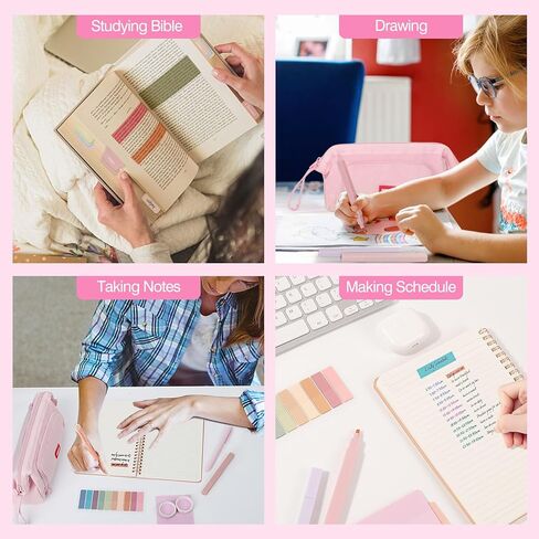 MoKo Bible Journaling Kit, 58Pcs Bible Study Supplies with Pencil Case, Highlighters, Pens, Tabs, Notebook, Study Kit for Mother's Day Gift, Christian Gifts in Saudi Arabia