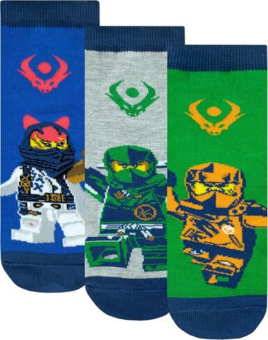 مجموعة جوارب LEGO Ninjago للأولاد مكونة من 3 قطع، مجموعة جوارب Ninja للأطفال مكونة من 3 قطع، ملابس داخلية قطنية للأولاد in Saudi Arabia