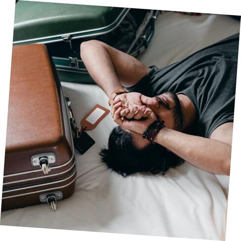 3Pcs PU Leather Luggage Tags with Adjustable Strap and Transparent Window for Suitcases Travel Bag Id Labels Durable Multi Purpose Baggage Tags for Frequent and Business Travelers in Saudi Arabia