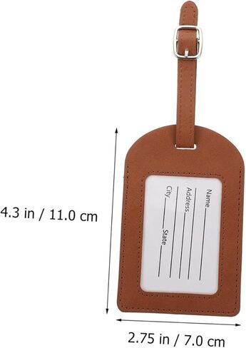 3Pcs PU Leather Luggage Tags with Adjustable Strap and Transparent Window for Suitcases Travel Bag Id Labels Durable Multi Purpose Baggage Tags for Frequent and Business Travelers in Saudi Arabia