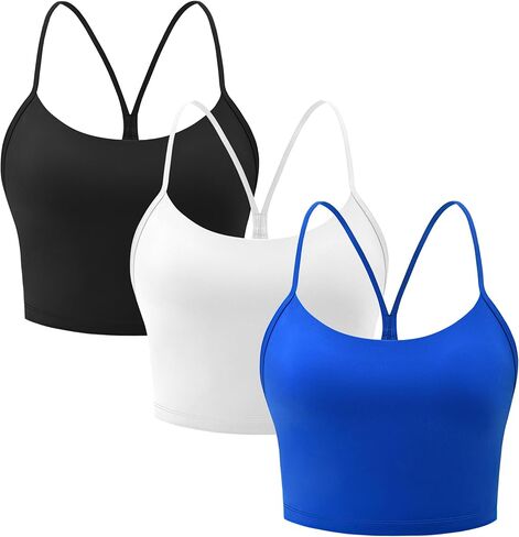 حمالة صدر رياضية طويلة من MIRITY مكونة من 3 قطع من Y Back للنساء - قميص بدون أكمام مبطن لدعم تمارين اليوجا in Saudi Arabia