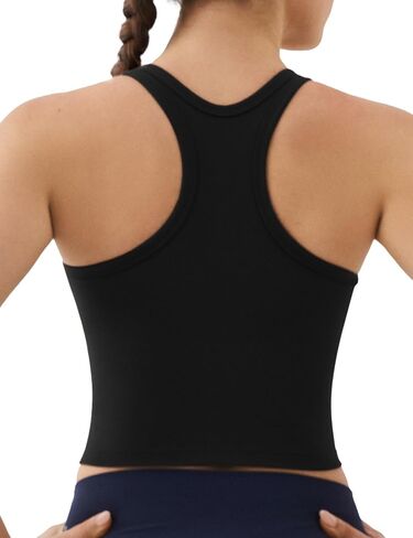 قميص بدون أكمام للسيدات من K-Swiss - حمالات صدر رياضية طويلة بظهر Racerback وبطانة داخلية للتمرين واليوجا والجيم in Saudi Arabia