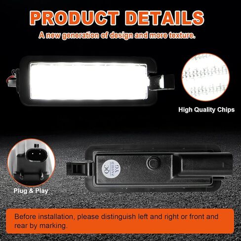 LED License Plate Light for Charger 2015-2023, for Challenger, for Chrysler 300, for Compass 2017-2022, 6500K Tag Light, Rear Lamp Replacement 6000K White, 1 Piece in Kuwait