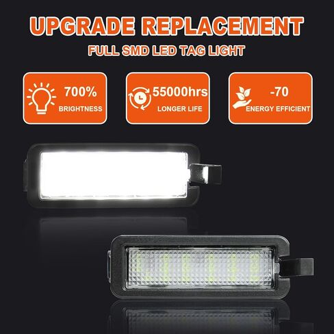 LED License Plate Light for Charger 2015-2023, for Challenger, for Chrysler 300, for Compass 2017-2022, 6500K Tag Light, Rear Lamp Replacement 6000K White, 1 Piece in Kuwait
