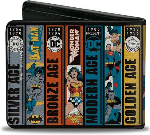Buckle-Down DC Comics Wallet, Bifold, Dc Justice League Comics Anniversary Age Scene Blocks, Vegan Leather in Saudi Arabia