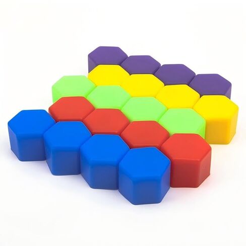 أغطية حماية من السيليكون لمسامير إطارات السيارة، أغطية صواميل العجلات الملونة، متعددة الألوان (19 ملم) in Kuwait