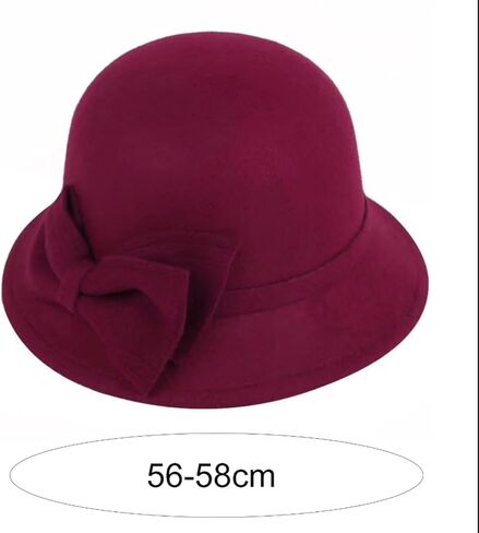 Women Bowler Hats Bowknot Cloche Fedora Bucket Hat Vintage Elegant Church Hats for Wedding Party Festival in Saudi Arabia