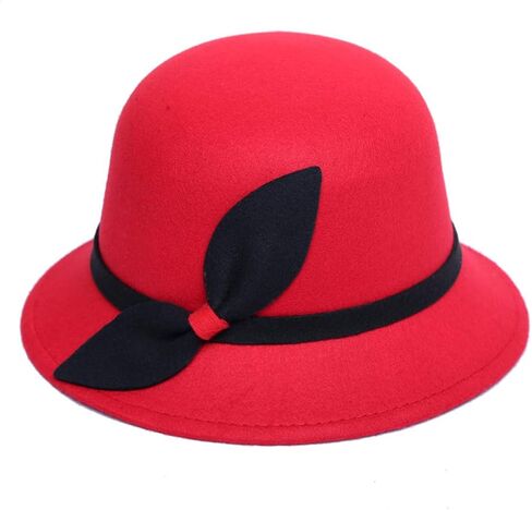 Bowler Hats for Women Bowknot Wide Brim Fedora Church Hat Vintage Elegant Hats for Wedding Party Festival in Saudi Arabia