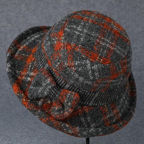 قبعات النساء الرامي Bowknot Cloche واسعة حافة فيدورا دلو قبعة قبعات الكنيسة الأنيقة خمر لمهرجان حفل الزفاف in Kuwait