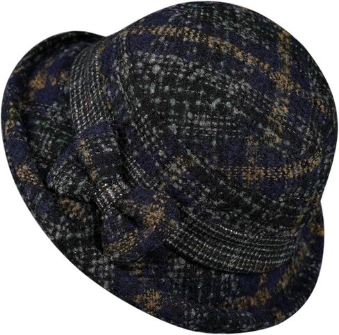 قبعات النساء الرامي Bowknot Cloche واسعة حافة فيدورا دلو قبعة قبعات الكنيسة الأنيقة خمر لمهرجان حفل الزفاف in Kuwait