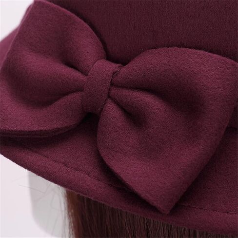 قبعات النساء الرامي Bowknot قاء زجاجي فيدورا قبعة دلو قبعات الكنيسة الأنيقة خمر لمهرجان حفل الزفاف in Saudi Arabia