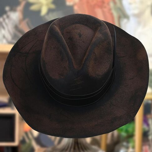 Wool Fedoras Hat for Adult Stage Theme Party Costume Masquerades Dress Up Man Music Festival Outdoor Activity Hat for Winter Black in Saudi Arabia