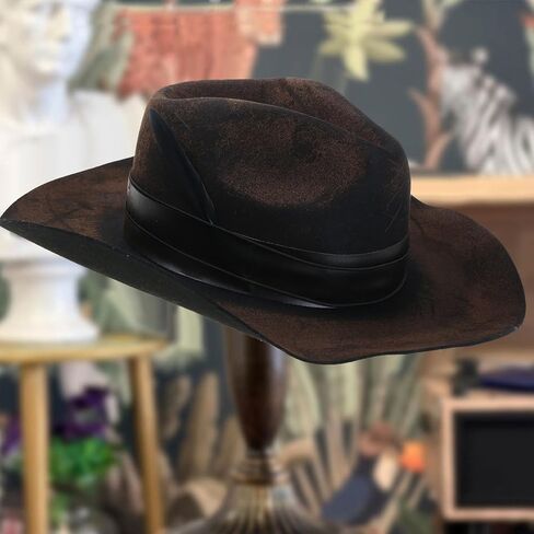 Wool Fedoras Hat for Adult Stage Theme Party Costume Masquerades Dress Up Man Music Festival Outdoor Activity Hat for Winter Black in Saudi Arabia