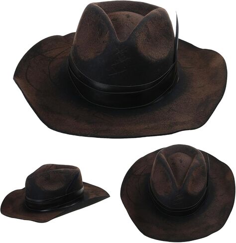Wool Fedoras Hat for Adult Stage Theme Party Costume Masquerades Dress Up Man Music Festival Outdoor Activity Hat for Winter Black in Saudi Arabia