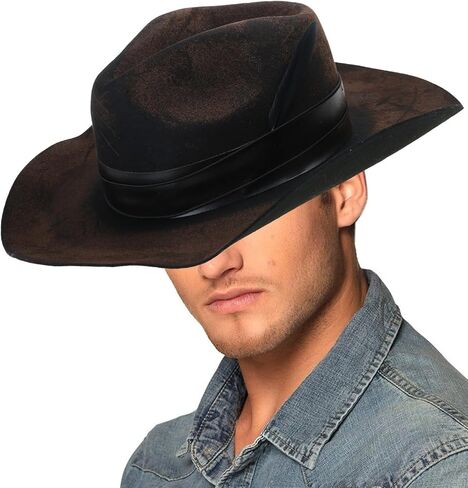 Wool Fedoras Hat for Adult Stage Theme Party Costume Masquerades Dress Up Man Music Festival Outdoor Activity Hat for Winter Black in Saudi Arabia