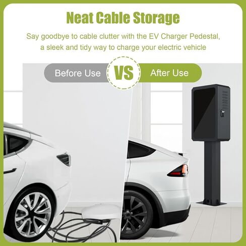 قاعدة شاحن EV في الهواء الطلق لـ Tesla، صندوق حماية لشحن المركبات الكهربائية الفولاذية مع قفل ومفتاح، حاوية شاحن سيارة كهربائية قائمة على الأرض تناسب معظم المركبات الكهربائية in Kuwait