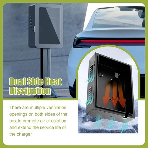 قاعدة شاحن EV في الهواء الطلق لـ Tesla، صندوق حماية لشحن المركبات الكهربائية الفولاذية مع قفل ومفتاح، حاوية شاحن سيارة كهربائية قائمة على الأرض تناسب معظم المركبات الكهربائية in Kuwait