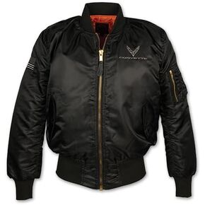 SR1 Performance C8 Corvette Flag Aviator Flight Jacket – Premium Nylon Military-Style Bomber w/USA American Flag in Saudi Arabia