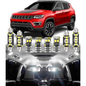 استبدال ضوء LED الداخلي للسيارة BMT xms لسيارة JEEP Compass 2017-2022,6000K حزمة لمبات الإضاءة الداخلية فائقة السطوع، 11 قطعة in Kuwait