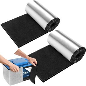 مجموعة عزل البطارية مقاس 40 بوصة × 7 بوصة، بطانية عازلة لبطارية السيارة العالمية، غطاء درع حراري لبطارية الشاحنة مضاد للتوصيل لحماية البطارية في الطقس البارد (سمك 5 مم، قطعتان) in Kuwait