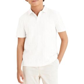 Haloumoning Boys Knit Short Sleeve Polo Shirt Kids Summer Casual Shirts School Uniform Golf Tops Tees 5-14Y in Kuwait