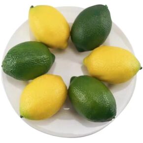 10 قطع من فاكهة الليمون الاصطناعية، ليمون مزيف لحفلات الزفاف والتصوير الفوتوغرافي وديكور عيد الشكر (أخضر أصفر) in Kuwait
