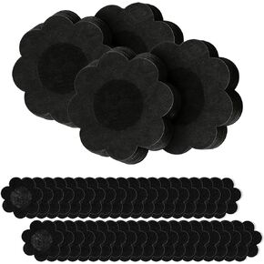 50 قطعة من فطائر اللحم السوداء، أغطية حلمات للنساء للاستعمال مرة واحدة، ملصقات أغطية صدر غير مرئية من القماش غير المنسوج ذاتية اللصق in Kuwait