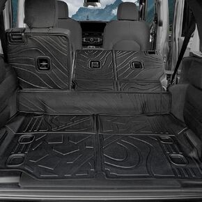 Cargo Mat for 2021-2025 2026 Jeep Wrangler JL 4XE (4-Door Unlimitied), Full Coverage All Weather TPE Protector Cargo Mat with Backrest Mat Trunk Mat Cargo Liner for Jeep Wrangler 4XE Accessories in Kuwait