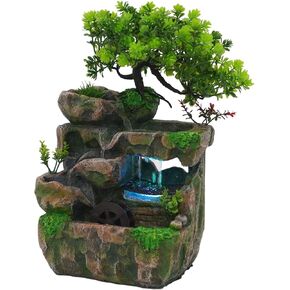 نافورة مياه داخلية، نوافير داخلية وشلالات مع مصباح LED متغير الألوان، نافورة مكتب داخلية من الراتنج، زخرفة الطاولة لغرف المعيشة والمكاتب وغرف الدراسة وغرف الطعام in Kuwait