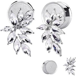 فانكولا قطعتان من سدادات أنفاق الأذن مع مكعب زركونيا متدلية من الفولاذ المقاوم للصدأ لا تسبب الحساسية DIY موسع الأذن نقالة ثقب الجسم مجوهرات لحفلات الزفاف in Kuwait