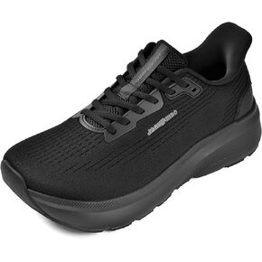 أحذية JACKSHIBO ذات مقدمة واسعة للسيدات سهلة الارتداء ودعم القوس سهلة الارتداء للجري والمشي الرياضي والتنس والتهاب اللفافة الأخمصية ووسادة سميكة ونعل صفر عرض أحذية مجانية للأيدي in Kuwait