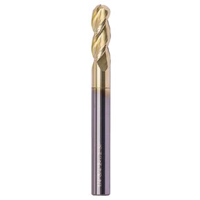 High Performance Ball Nose Solid Carbide End Mill for Aluminum - ZRN Coated, 37 Degree Helix, 3 Flute, 1/4" Cutting Diameter, 1/4" Shank Diameter, 3/4" Length of Cut, 2-1/2" Overall Length in Kuwait