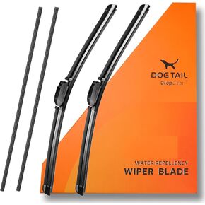 شفرات ممسحة سيليكون طاردة للماء من DOG TAIL مع محولات متعددة، مجموعة شفرات ممسحة الزجاج الأمامي البديلة للسيارات مقاس 22 بوصة و22 بوصة لسيارتي مع تركيبة طاردة للماء DropClear in Kuwait
