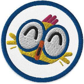 Lingokids Billy Embroidered Patch White | 3'' Iron-On, Sew-On, or Pin | Fun and Durable | Cotton-Polyester Blend in Saudi Arabia
